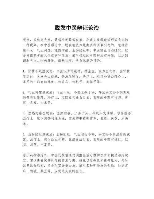 脱发中医辨证论治