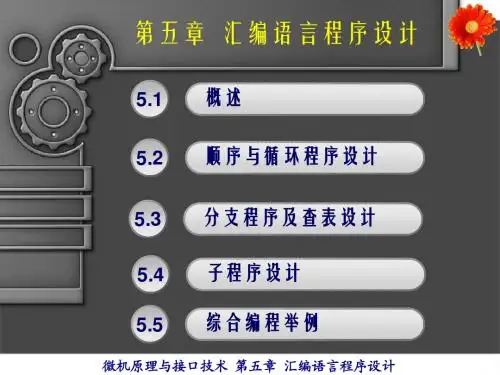 单片机PPT汇编语言