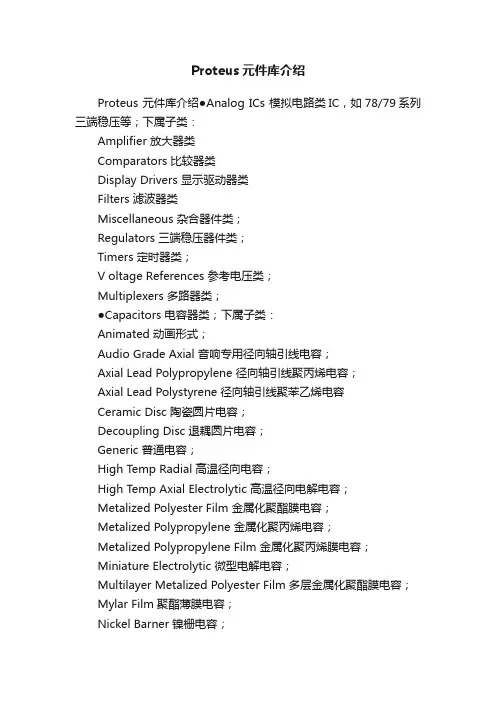 Proteus元件库介绍
