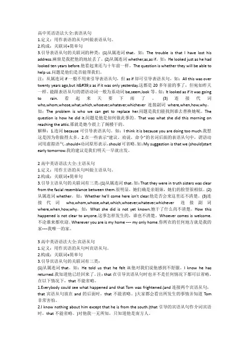 高中英语语法大全_表语从句