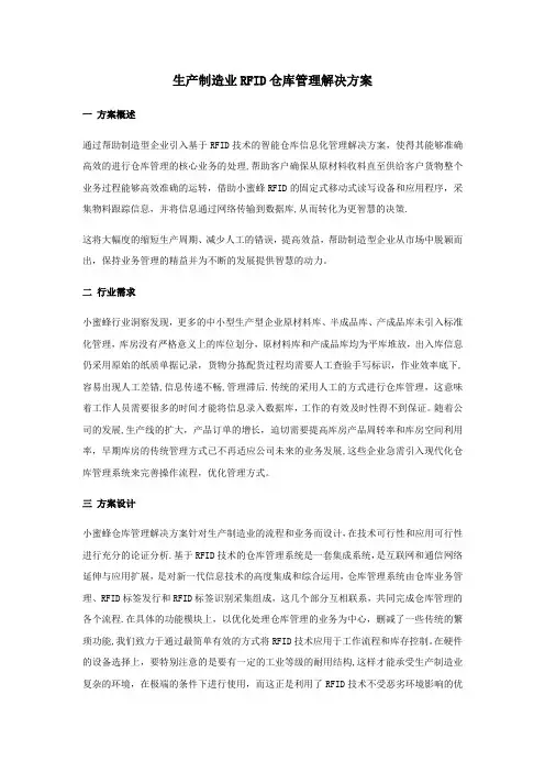 生产制造业RFID仓库管理解决方案