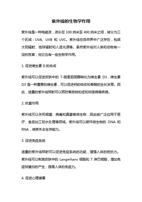 紫外线的生物学作用