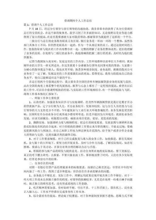 借调期间个人工作总结