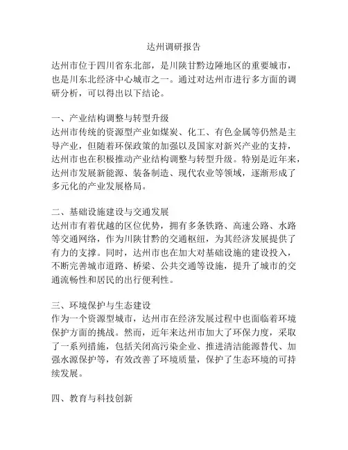 达州调研报告