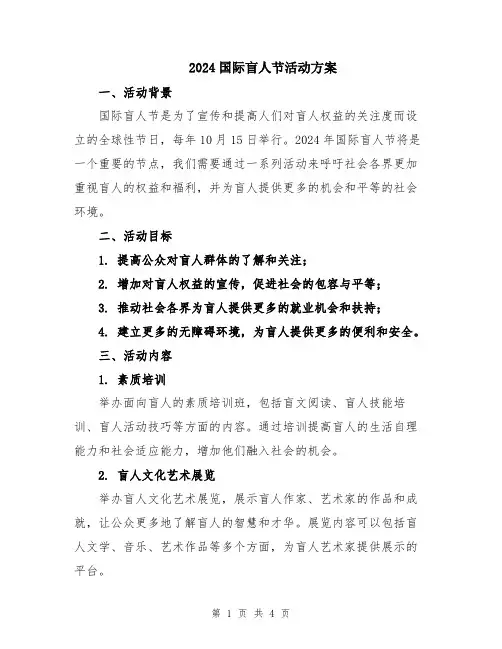 2024国际盲人节活动方案