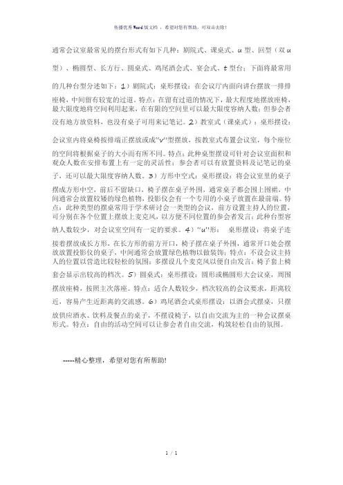 会议摆台形式