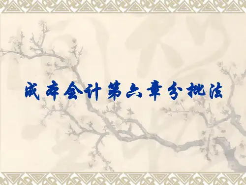 成本会计第六章分批法 ppt课件
