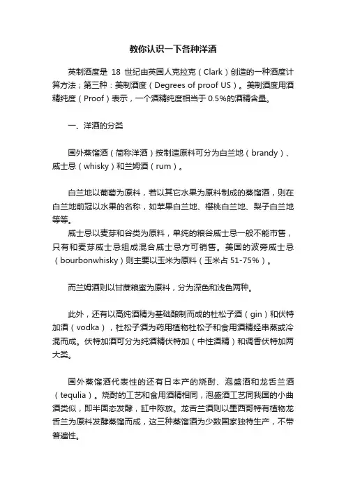 教你认识一下各种洋酒