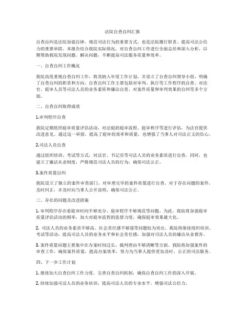 法院自查自纠汇报