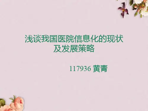 浅谈我国医院信息化的现状及发展策略课件(PPT 57页)