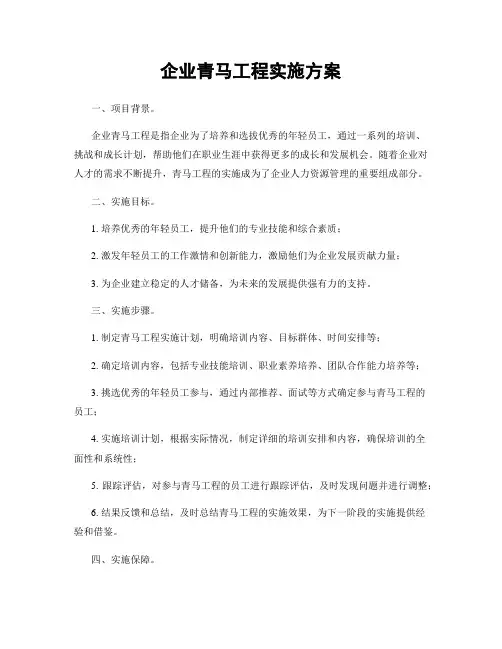 企业青马工程实施方案