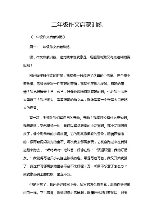 二年级作文启蒙训练