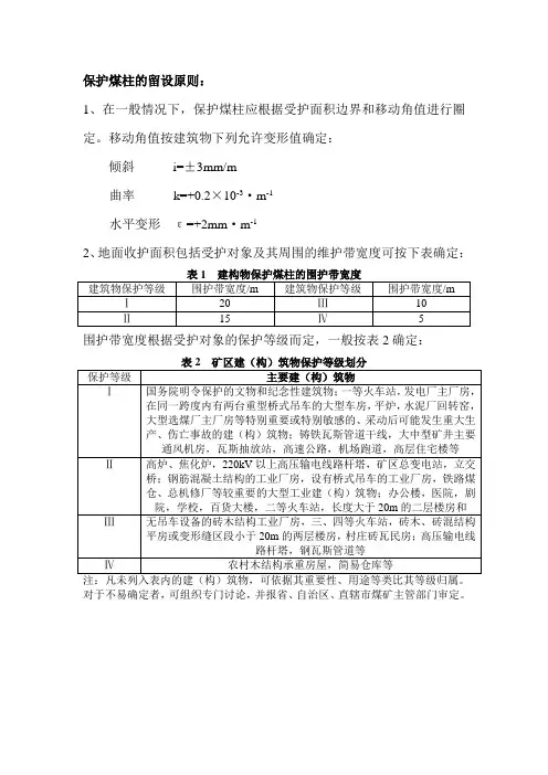 保护煤柱的留设