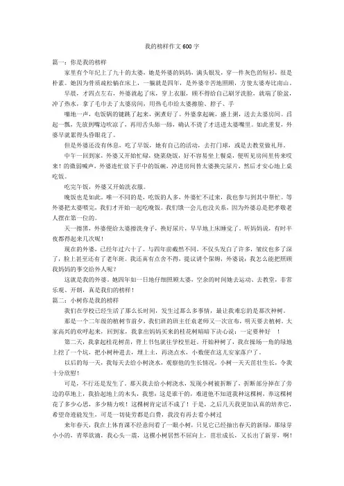 我的榜样作文600字优秀作文