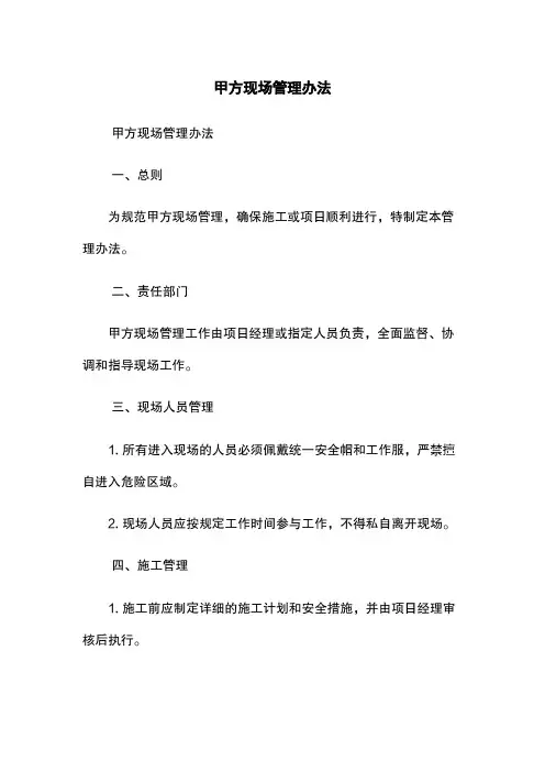甲方现场管理办法