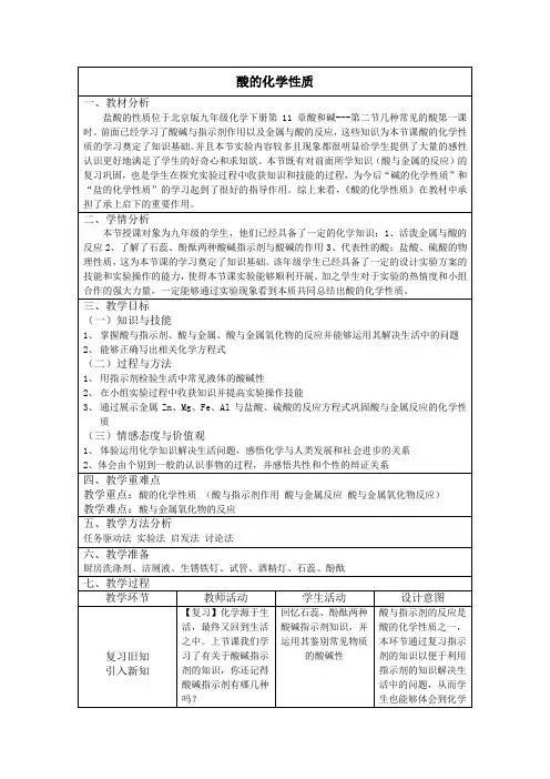 酸的化学性质最终教案