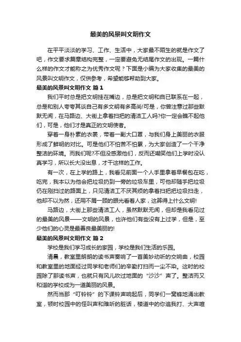 最美的风景叫文明作文（通用15篇）