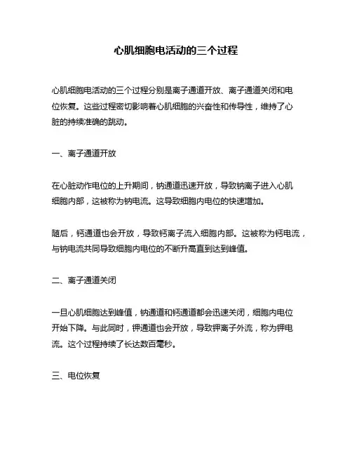 心肌细胞电活动的三个过程