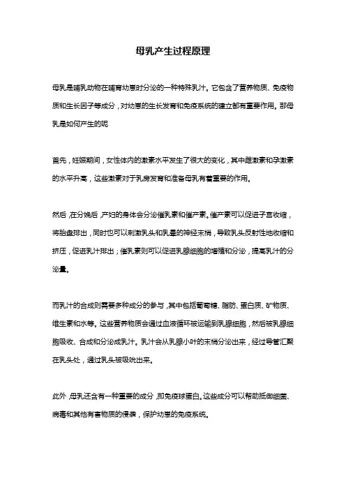 母乳产生过程原理