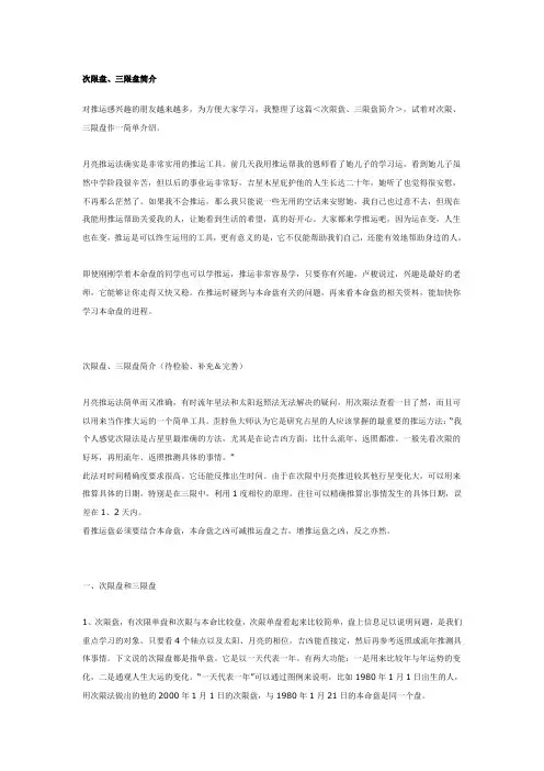 次限盘、三限盘简介