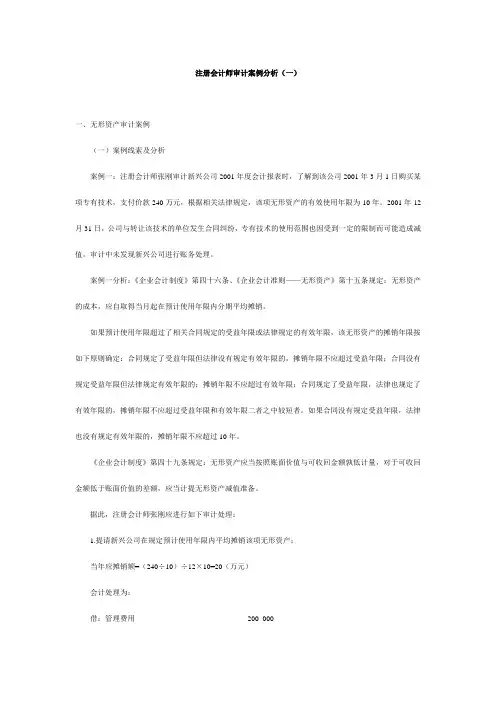 注册会计师最新审计案例