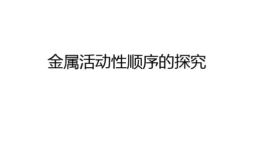 第5节 金属活动性顺序的探究