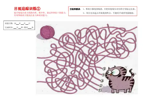 小学生注意力训练--目视追踪训练