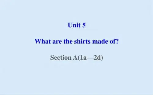 2019秋人教版九年级英语上册 Unit5全单元课件ppt