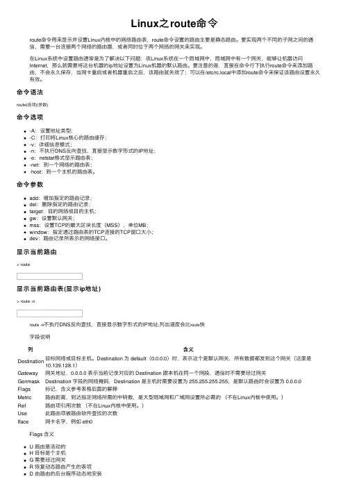 Linux之route命令
