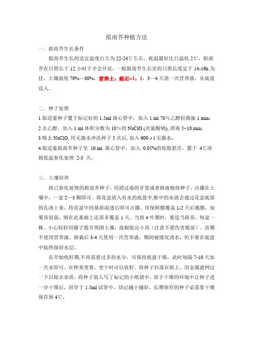 拟南芥种植