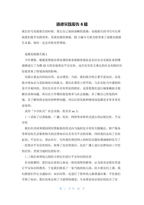 道德实践报告6篇