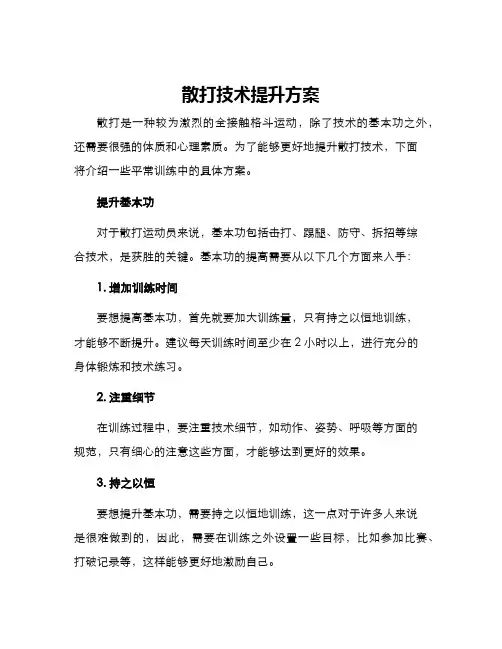 散打技术提升方案