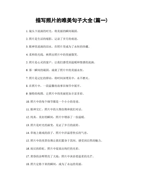 描写照片的唯美句子大全(精选两篇)