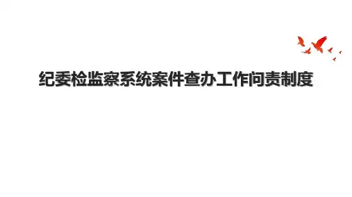 纪委检监察系统案件查办工作问责制度