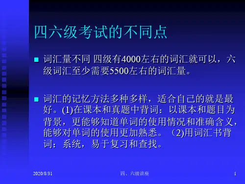 英语四六级应对策略与学习方法汇总 ppt课件