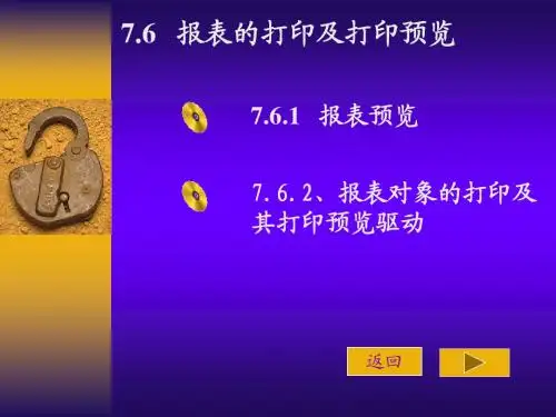 Access 2003：7.6、报表的打印及打印预览