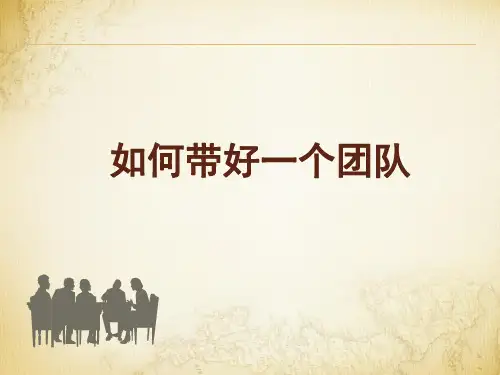 如何带好一个团队PPT课件