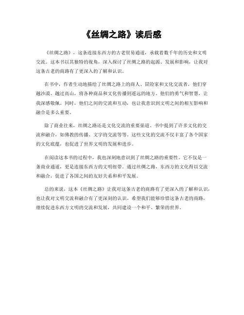 《丝绸之路》读后感