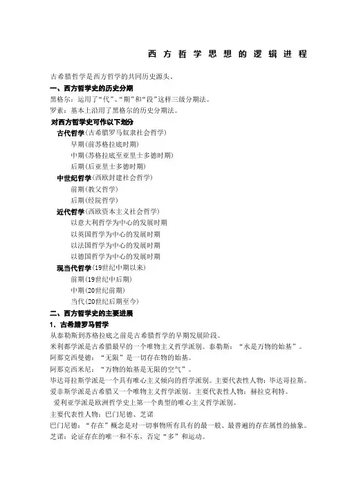 西方哲学发展史