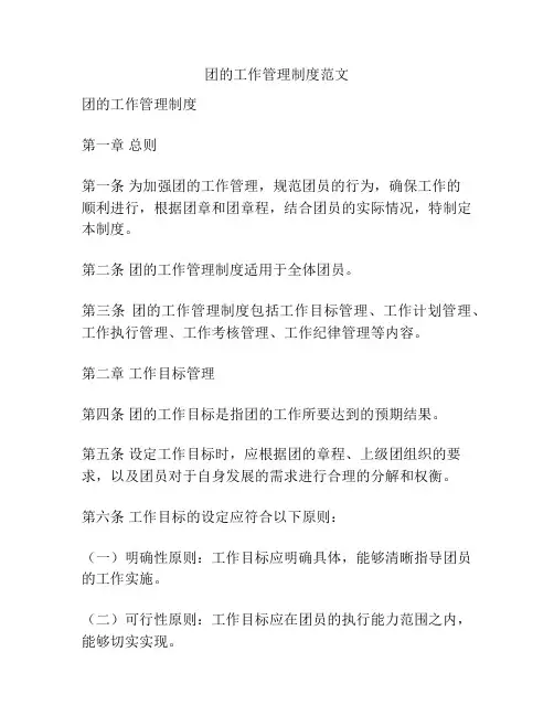 团的工作管理制度范文