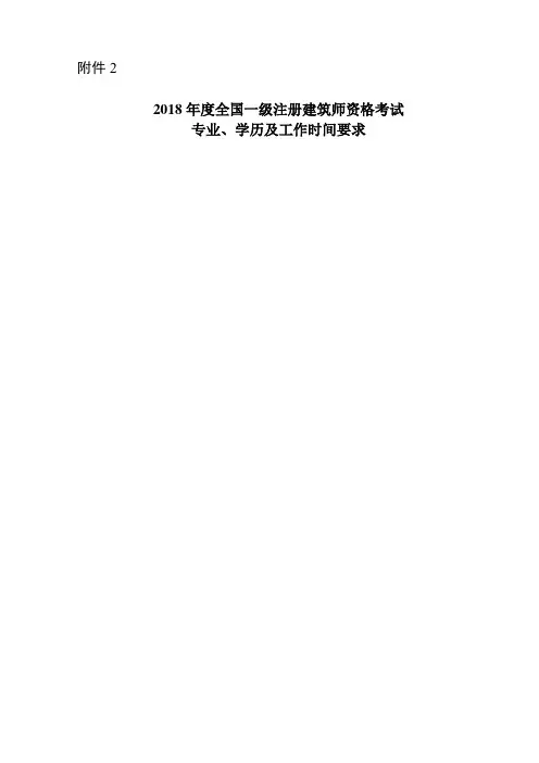 2018年度全国一级注册建筑师资格考试