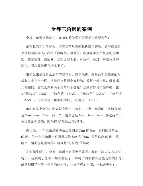 全等三角形的案例