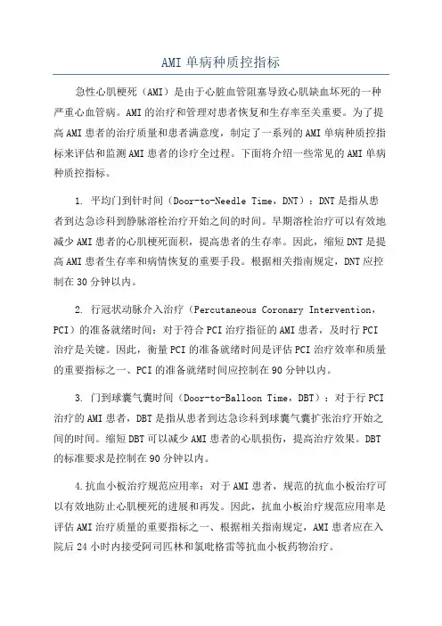 AMI单病种质控指标