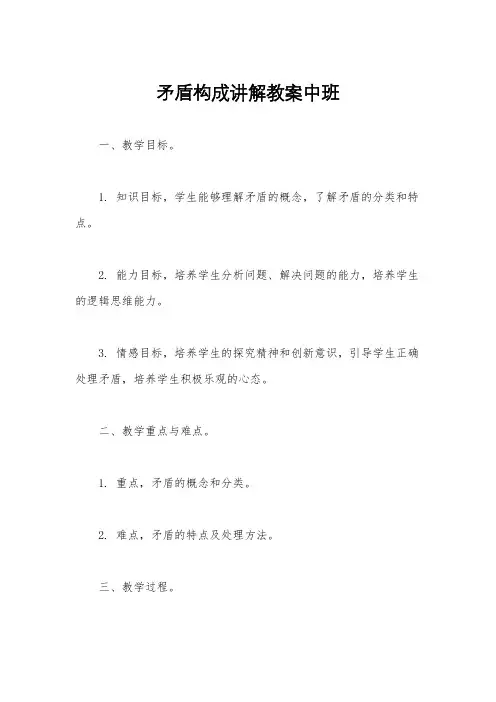 矛盾构成讲解教案中班