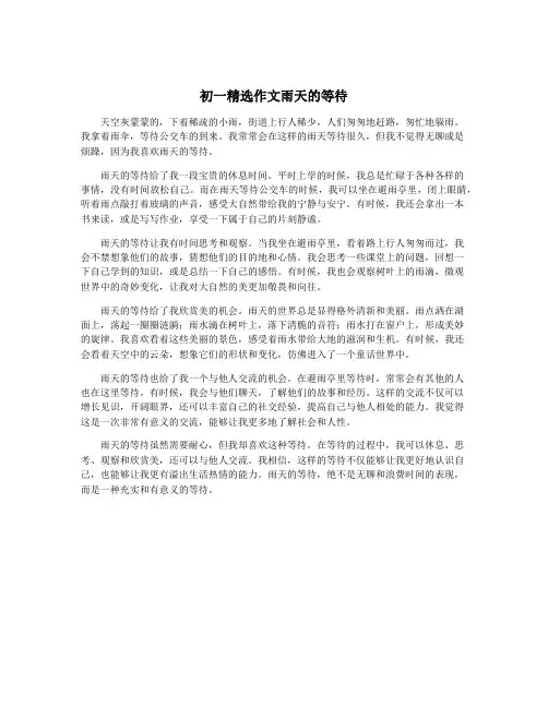 初一精选作文雨天的等待