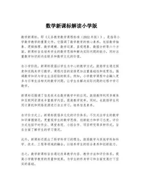 数学新课标解读小学版