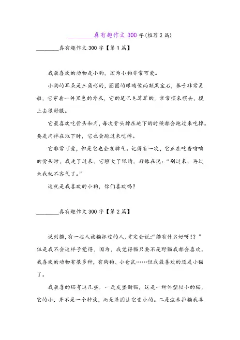 ________真有趣作文300字(推荐3篇)