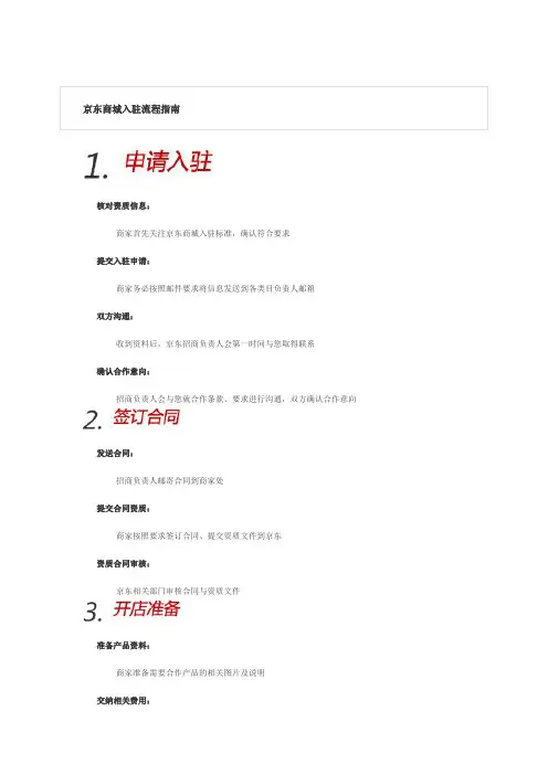 京东商城入驻流程指南
