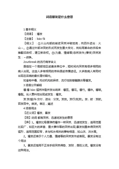 词语暴发是什么意思