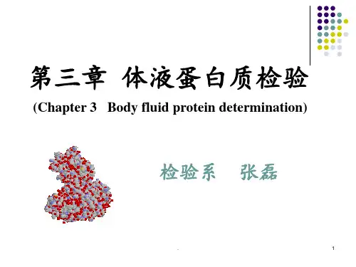 第三章-体液蛋白质的检测PPT课件